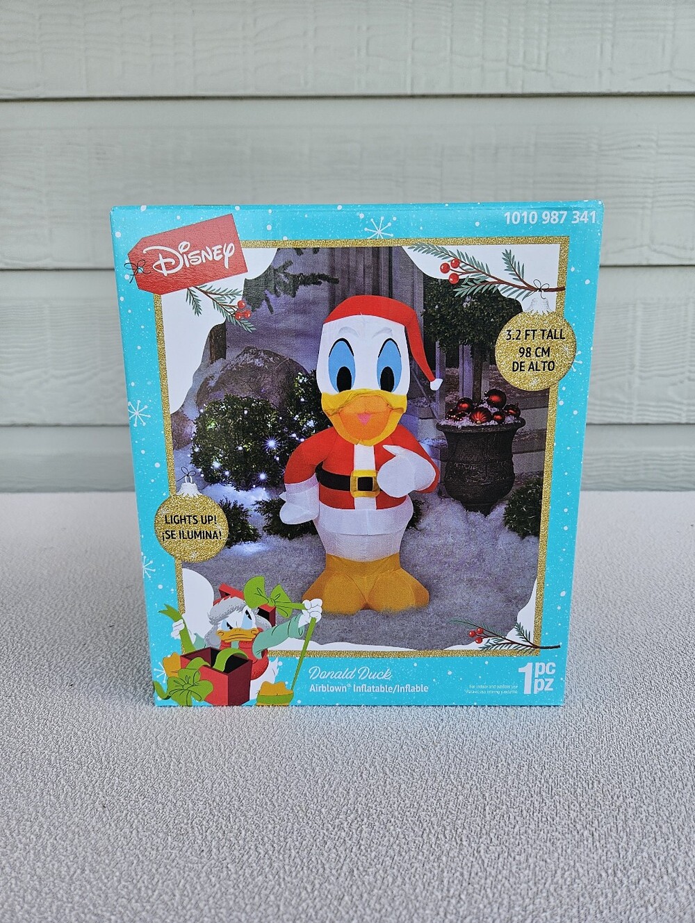 Gemmy Mickey Mouse Donald Duck LED Light Up Inflatable 3.2ft Christmas Disney